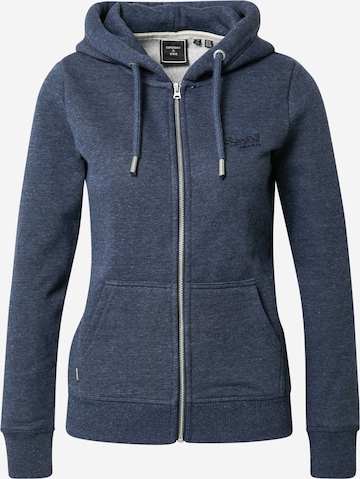 Superdry Zip-Up Hoodie in Blue: front