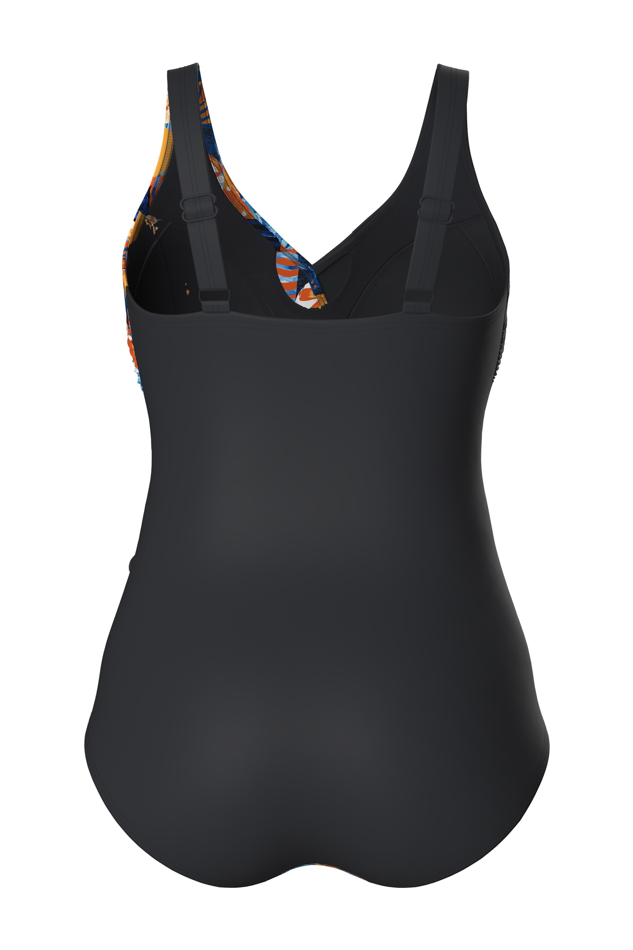 Ulla Popken Bustier Badeanzug in Schwarz