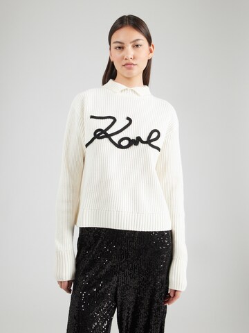 Pullover di Karl Lagerfeld in bianco: frontale