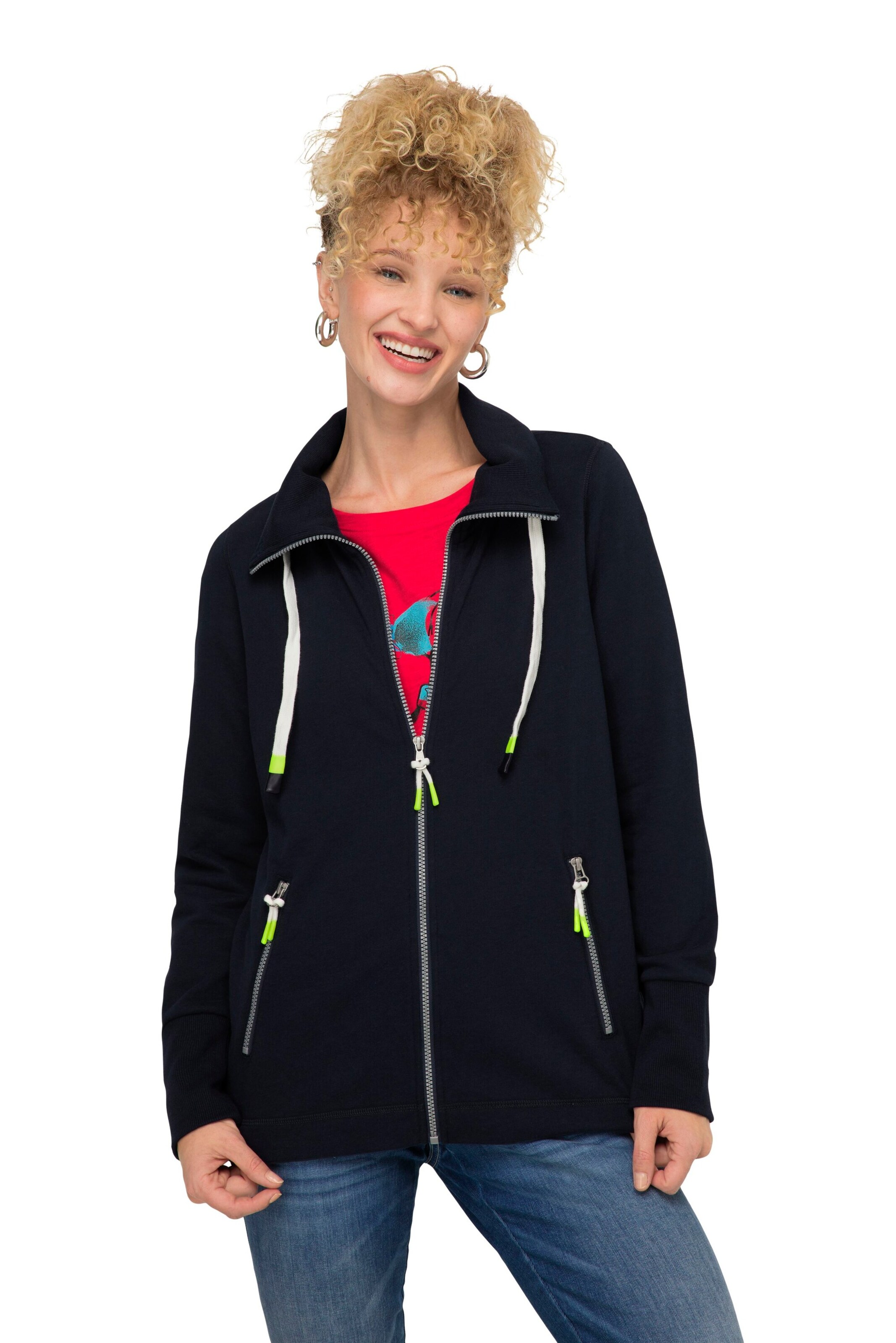 LAURASØN Sweat jacket in Blue: front