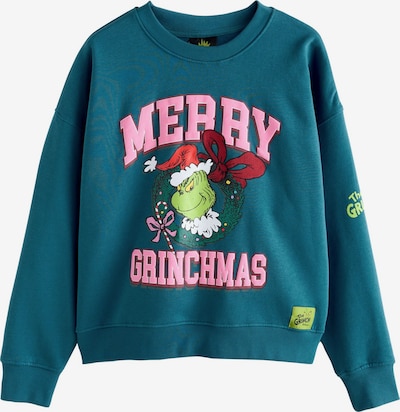 Megztinis be užsegimo 'The Grinch Official License Fun Wreath Bow Christmas' iš Next, spalva – smaragdinė spalva / šviesiai rožinė / raudona / balta, Prekių apžvalga