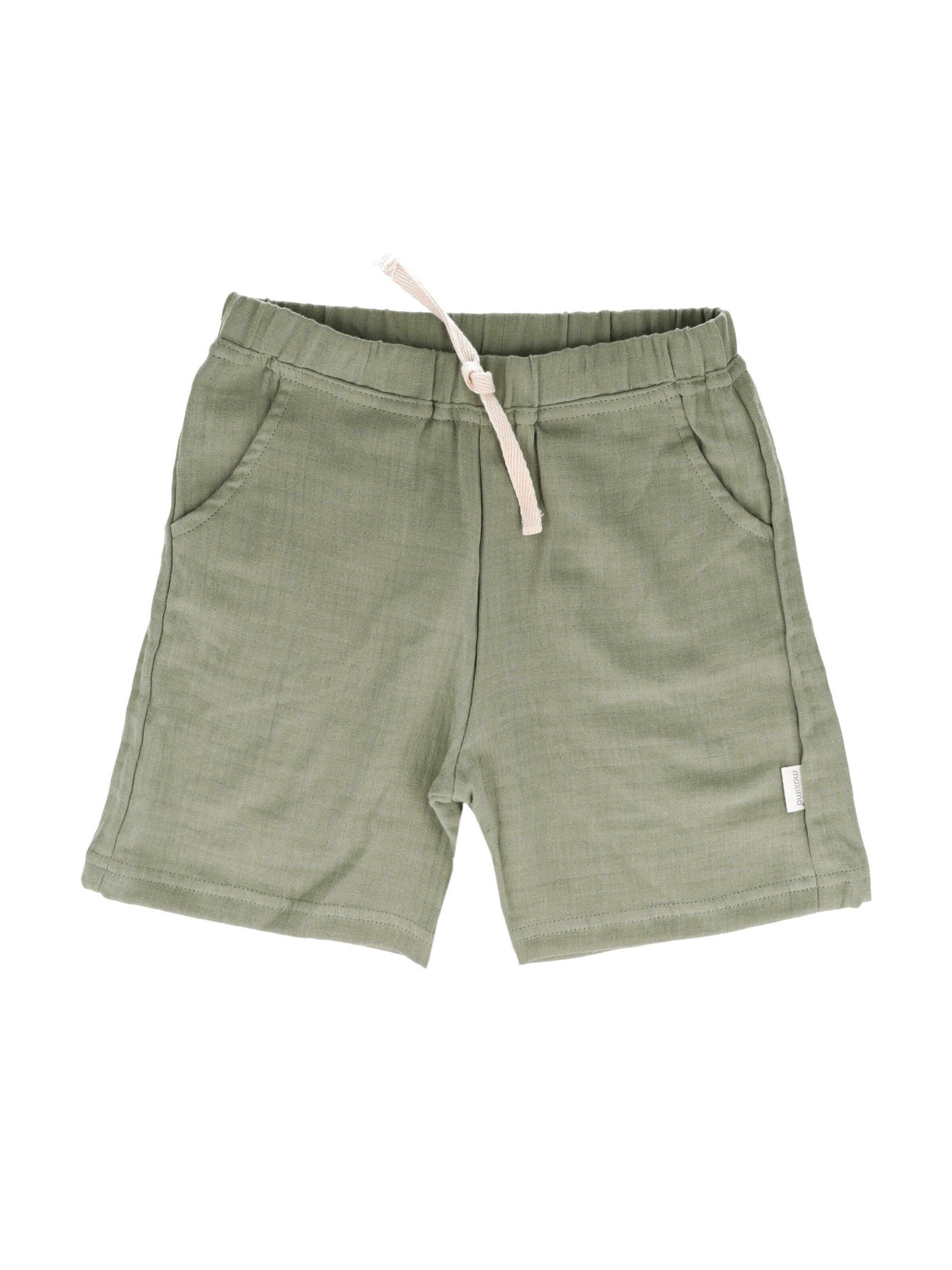 MAXIMO Hose 'GOTS MINI-Shorts,Musselinstoff'‌‌‌ in Grün: Vorderseite