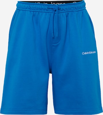 Calvin Klein Jeans Широка кройка Панталон в синьо: отпред