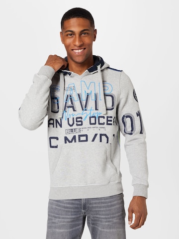 CAMP DAVID Sweatshirt 'Ocean´s Seven II' in Grijs: voorkant