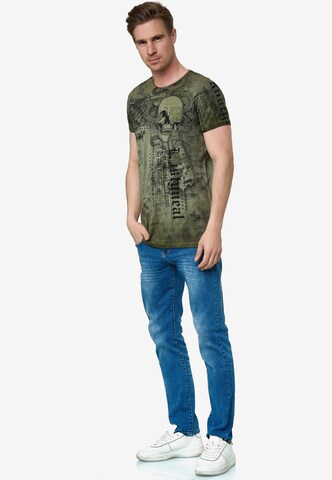 Rusty Neal T-Shirt mit All Over Print in Grün