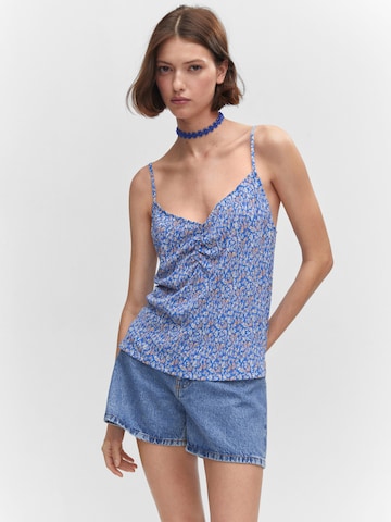 MANGO Top 'POMELI' in Blauw: voorkant