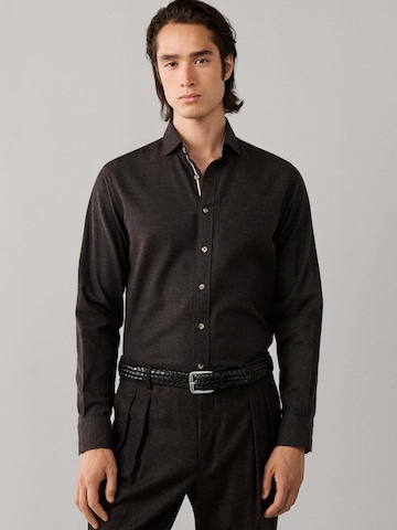 Hackett London Regular fit Button Up Shirt in Brown: front