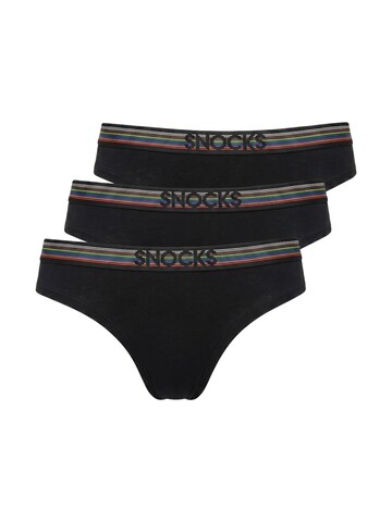 SNOCKS Thong in Black: front