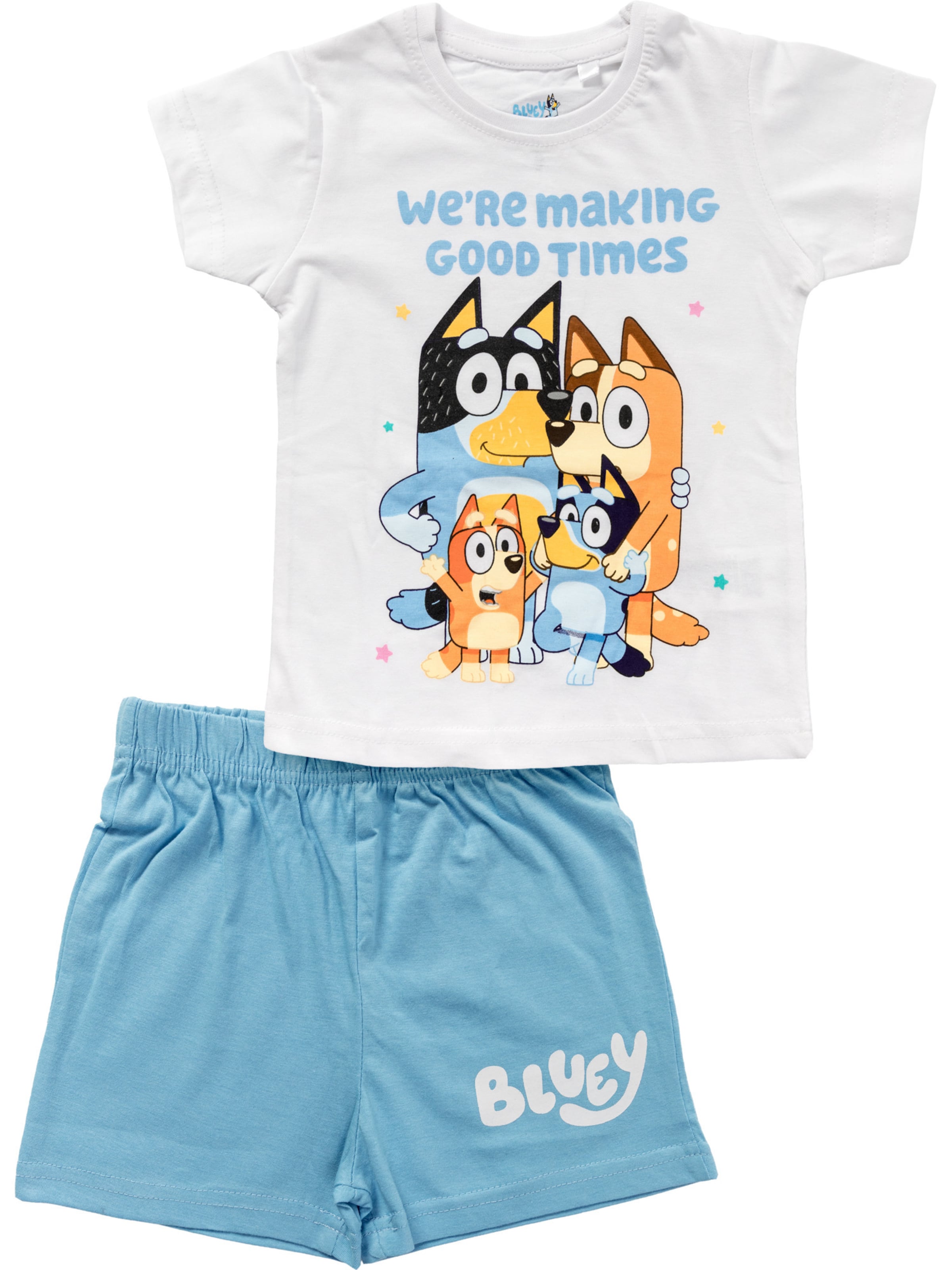 Bluey Pajamas 'Bluey & Family' in Blue: front