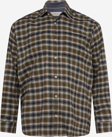 s.Oliver Regular fit Button Up Shirt in Green: front