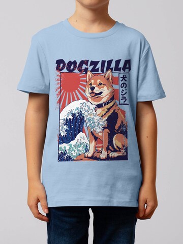 watabout.kids Shirt 'Dogzilla' in Blauw: voorkant