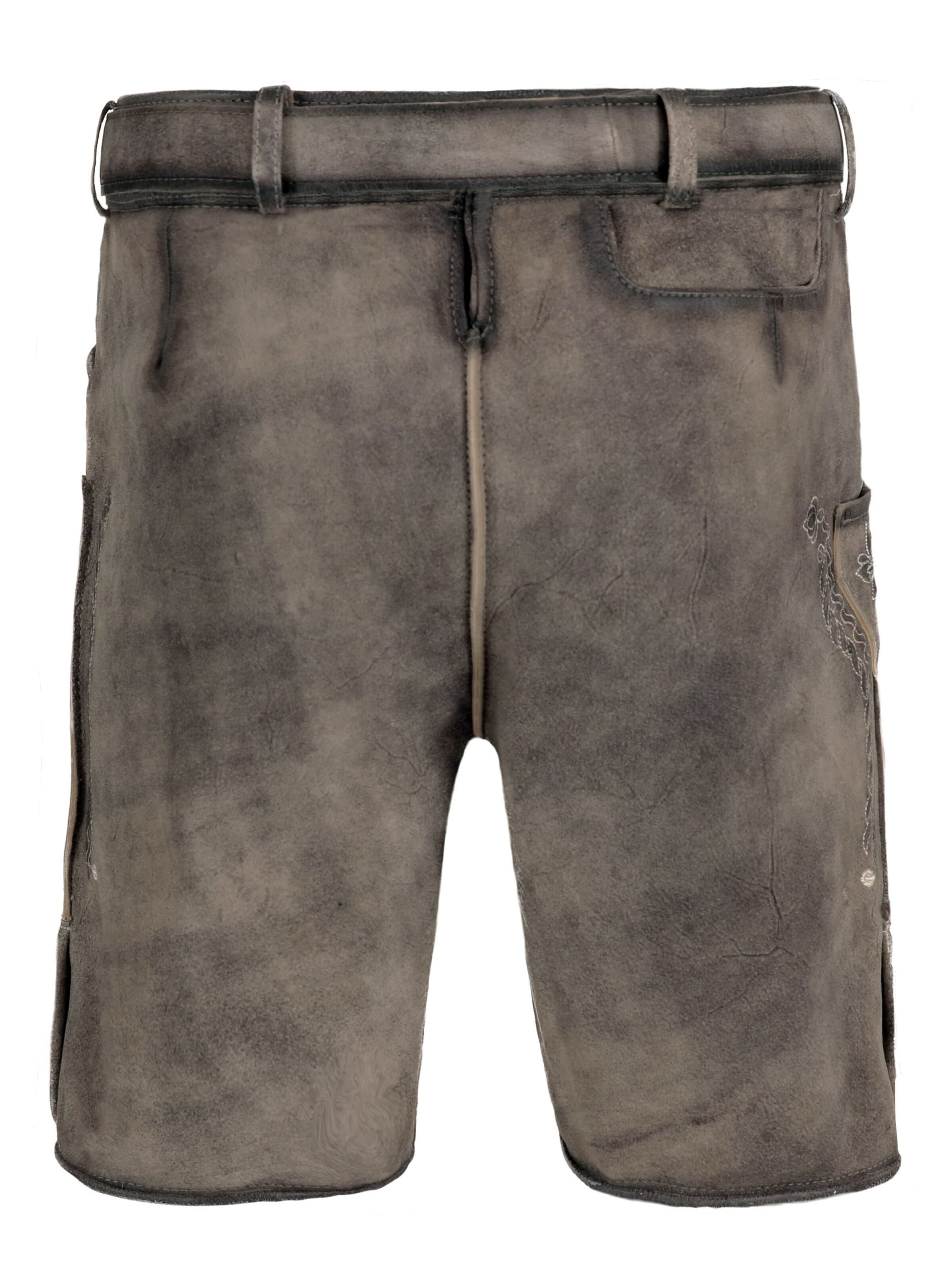 Fuchs Trachtenmoden Skinny Trachtenhose 'Lederhose Herren kurz Hellbraun Echtleder'‌‌ in Braun