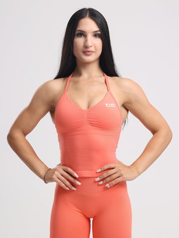 neverover - Top deportivo 'Hue Halter Seamless Top' en naranja: frente