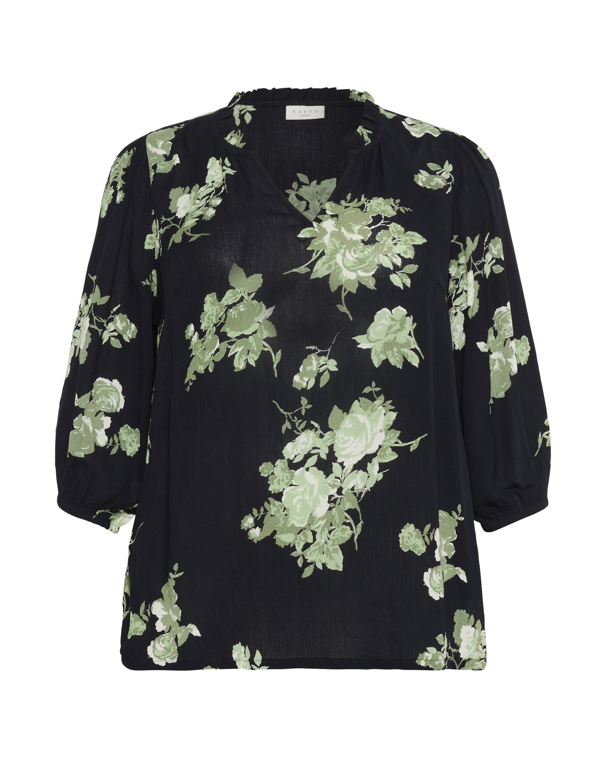 KAFFE CURVE Blouse 'Edina' in Black: front
