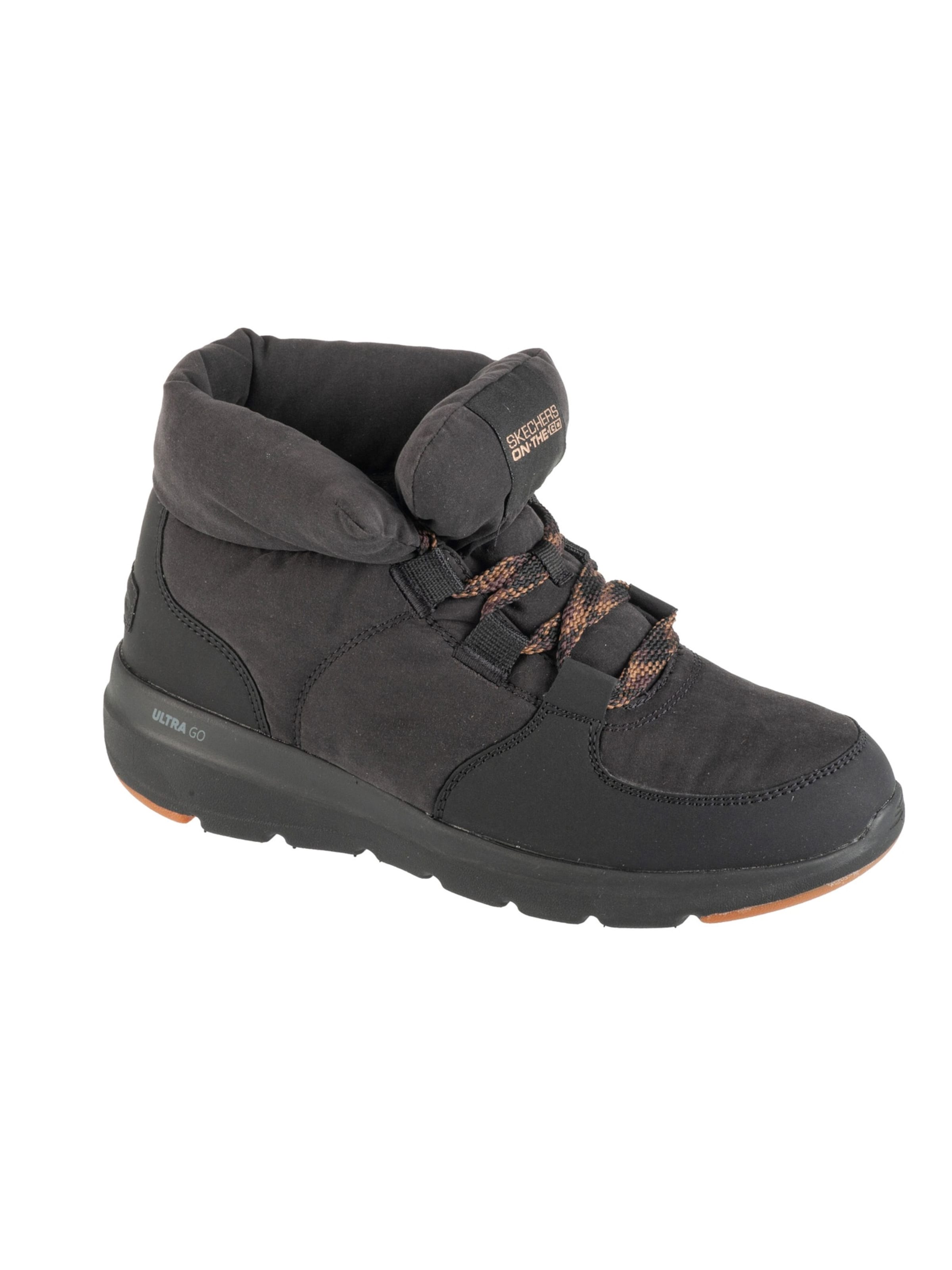 SKECHERS Veterlaarzen 'Glacial Ultra - Trend Up' in Zwart: voorkant