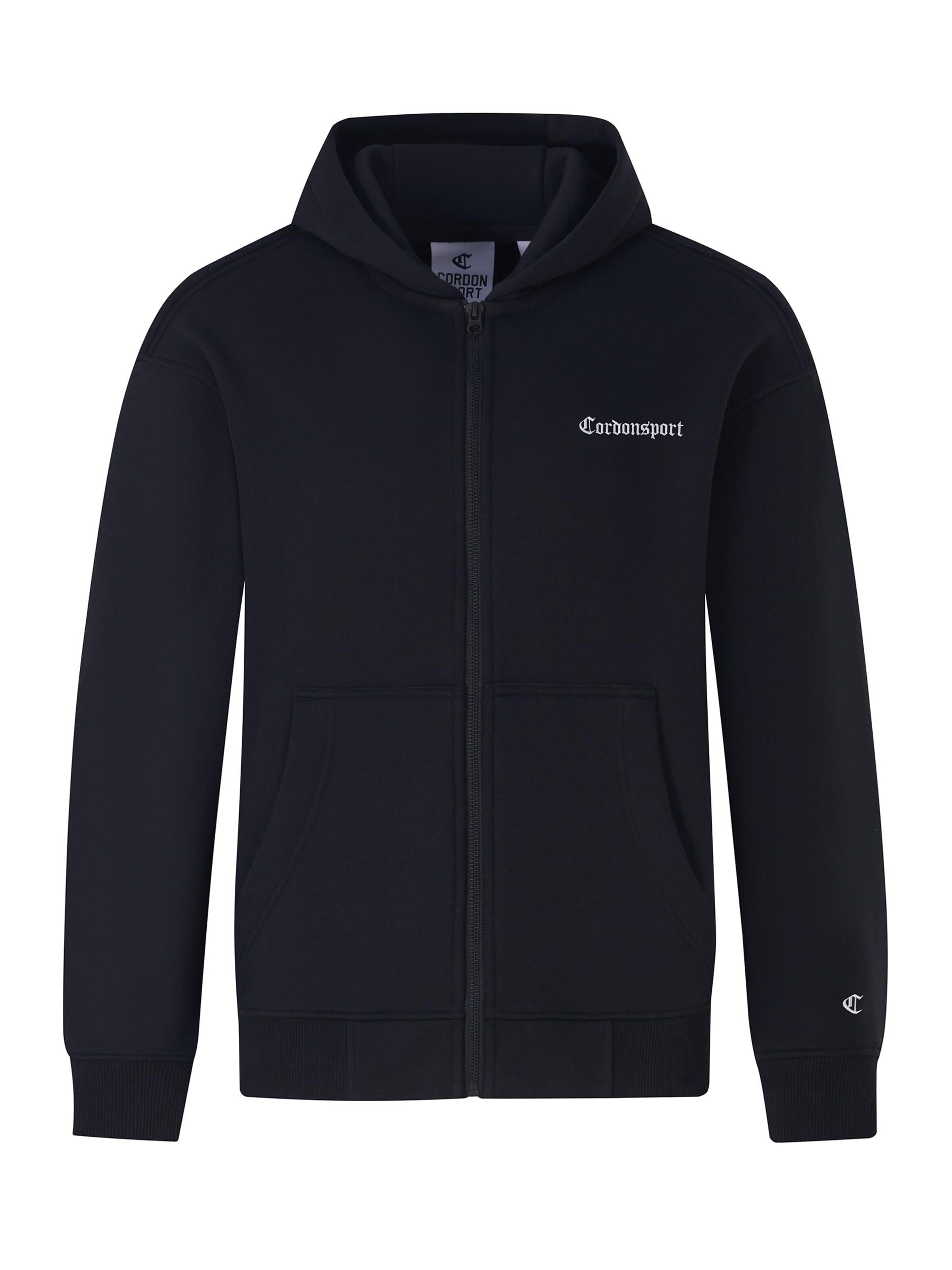Cordon Sport Zip-Up Hoodie 'Luca' in Black: front