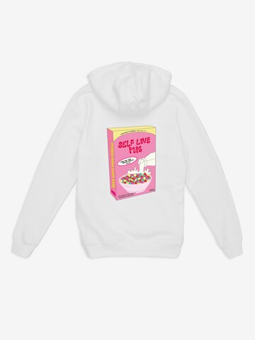 ABOUT YOU DROP Sweater 'Self Love Pops' in White: front