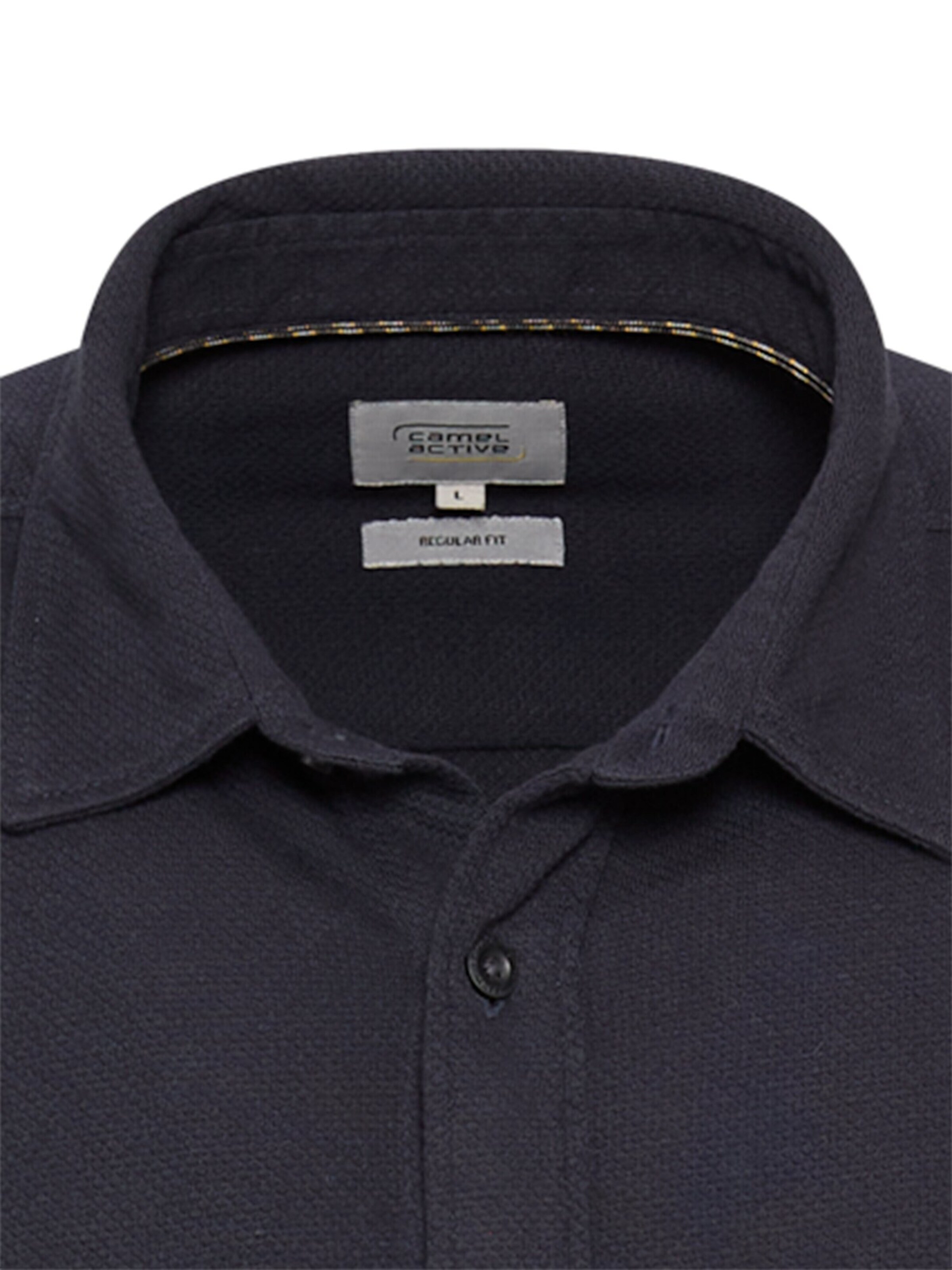 CAMEL ACTIVE Regular Fit Langarm Hemd aus reiner Baumwolle in Blau
