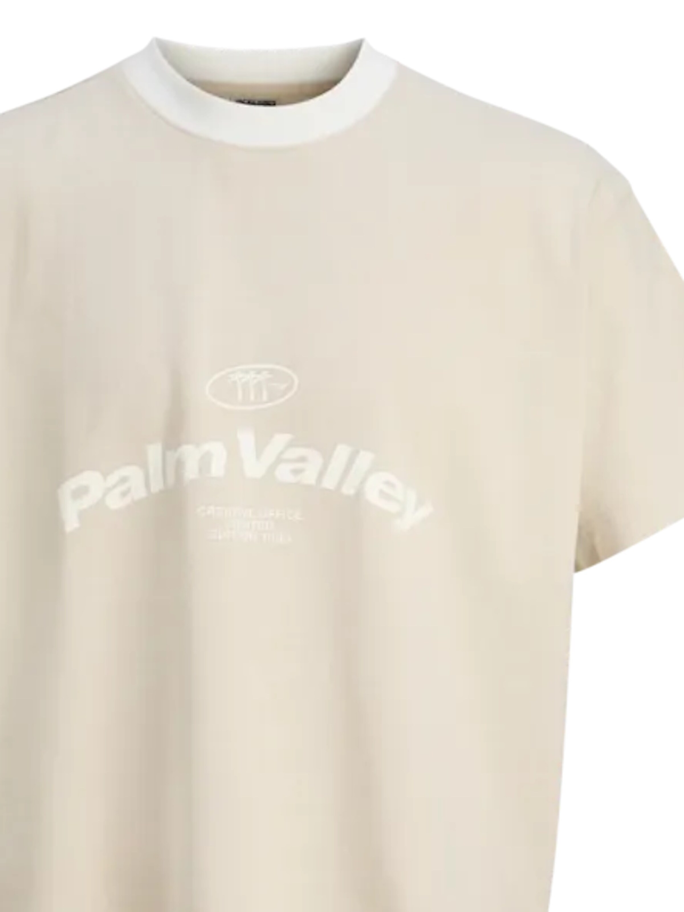 T-Shirt 'Retreat Contrast' Jack & Jones Junior en beige