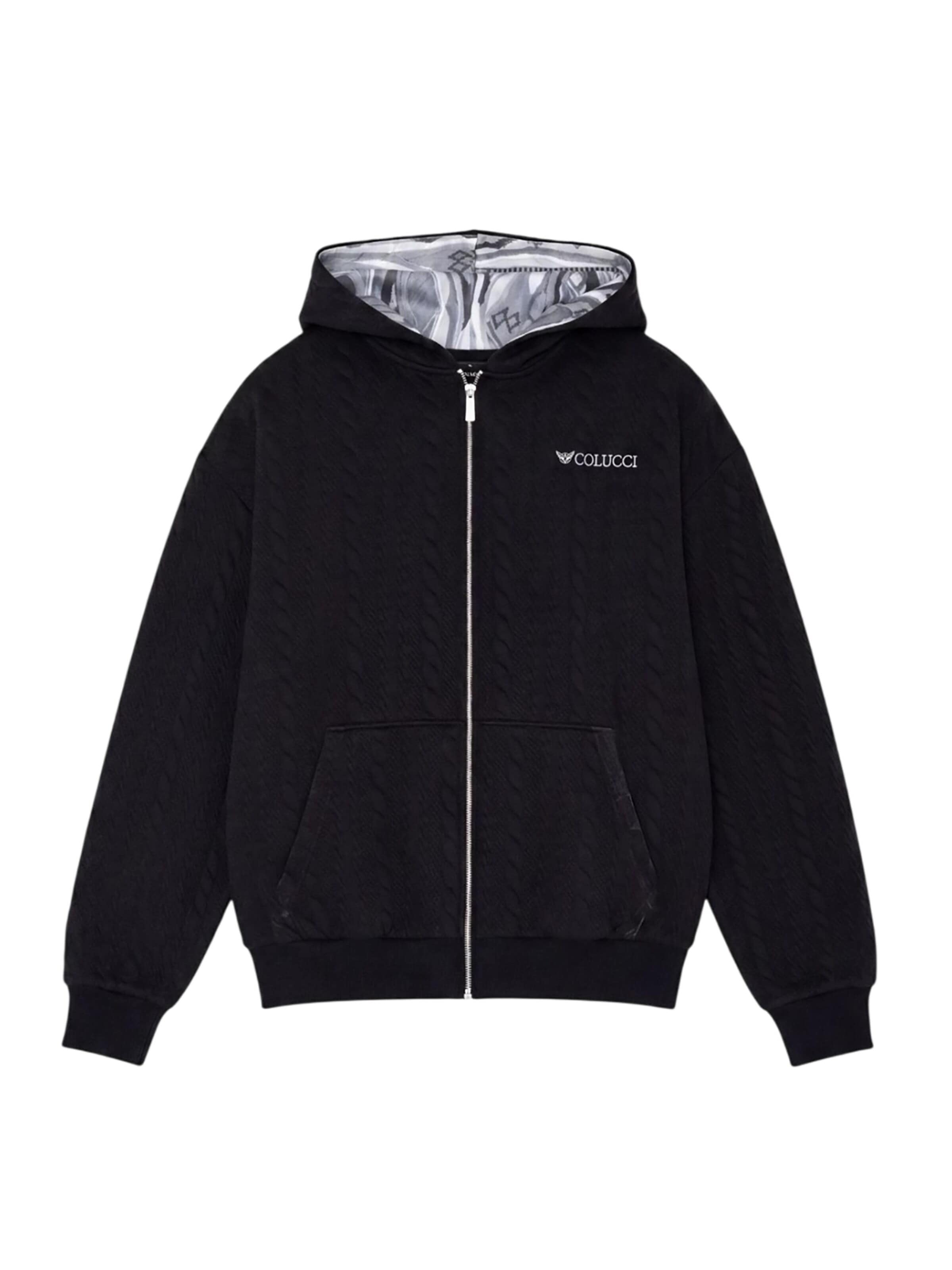 Colucci Bluza rozpinana 'Structured College' w kolorze czarny: przód