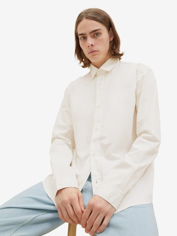 TOM TAILOR DENIM Regular Fit Skjorte i hvit