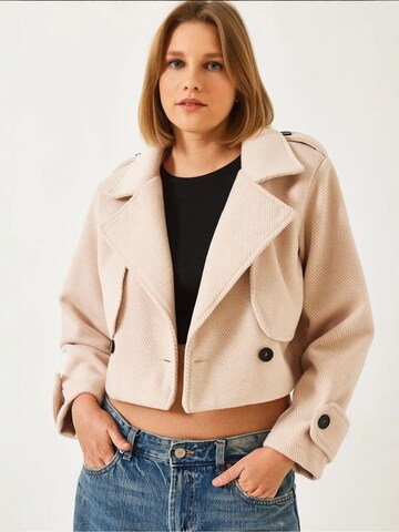 Bianco Lucci Tussenjas in Beige: voorkant