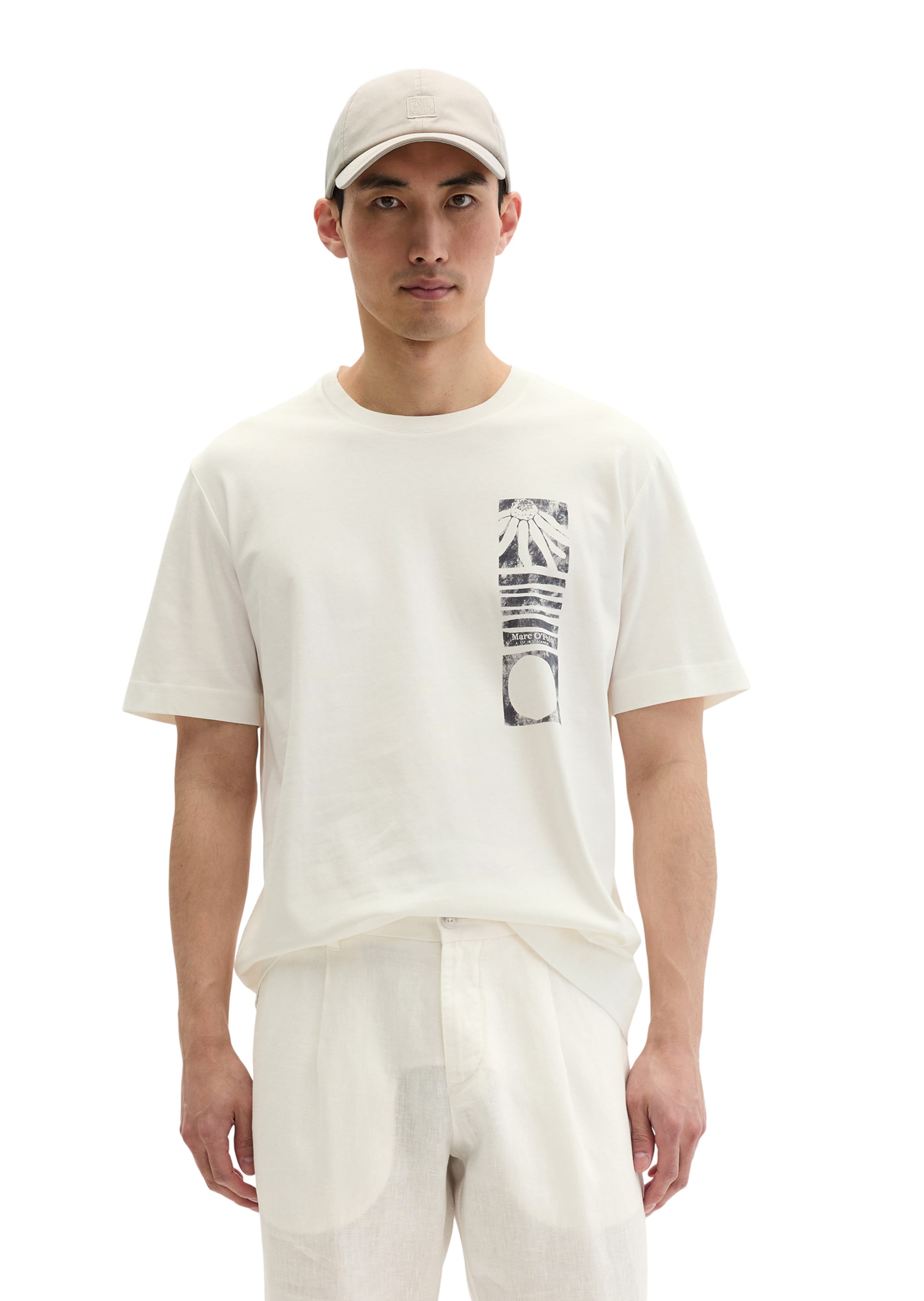 T-Shirt Marc O'Polo en beige : devant