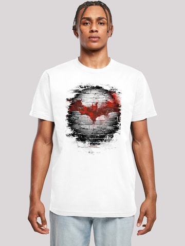 F4NT4STIC Shirt 'Batman Logo Wall' in White: front