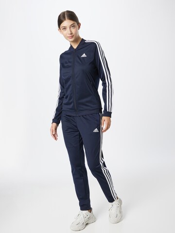 mėlyna ADIDAS SPORTSWEAR Treniruočių kostiumas 'Essentials 3-Stripes': priekis