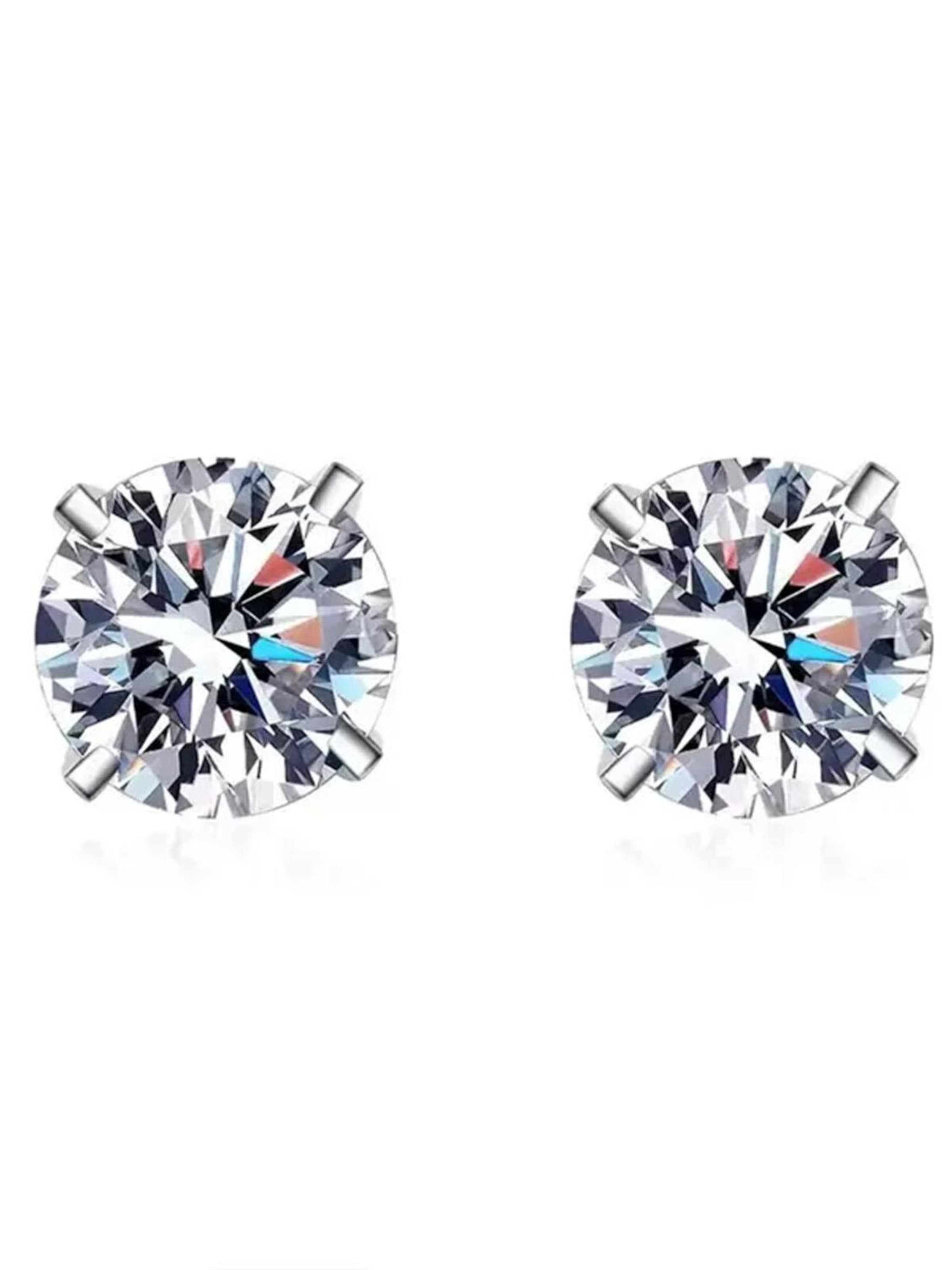 Staufergold Earrings 'Moissanit Ohrstecker „Solitaire“ 1ct' in Silver: front