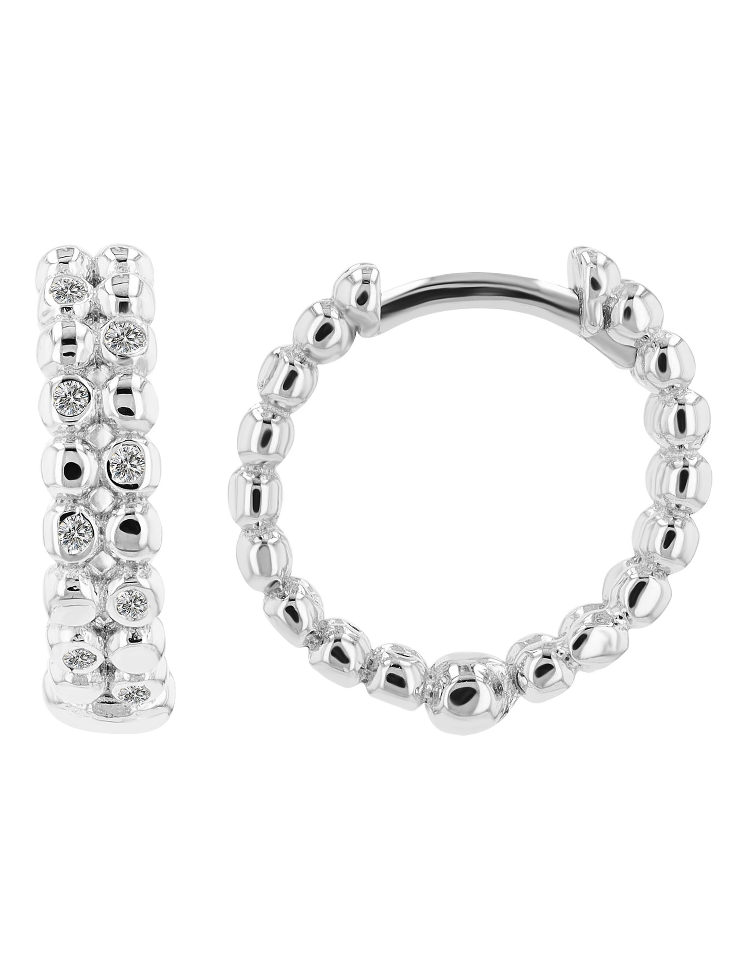 Akzent Earrings '"Yelda" aus 925 Sterlingsilber, rhodiniert, langlebig' in Silver