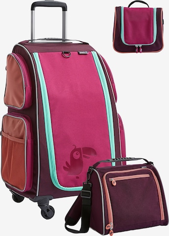 HABA Tas ' Rolltrolley mit Trolleytasche und Kulturbeutel ' in Rood: voorkant