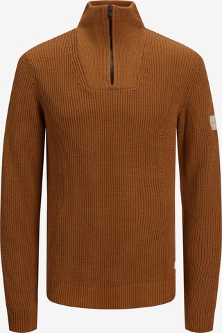 JACK & JONES Sweater 'Paul' in Brown: front