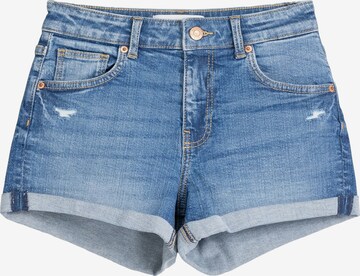 Bershka Regular Jeans in Blauw: voorkant