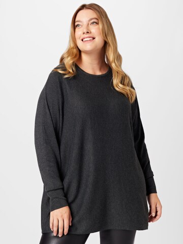 ONLY Curve Sweater 'ALONA LIFE' in Black: front