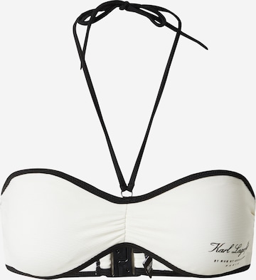 Bandeau Hauts de bikini 'Hotel' Karl Lagerfeld en beige : devant
