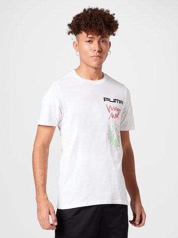 T-Shirt fonctionnel '4th Quarter' PUMA en blanc : devant