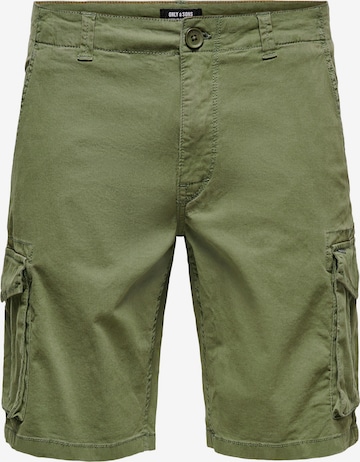 Regular Pantalon cargo 'Mike' Only & Sons en vert : devant