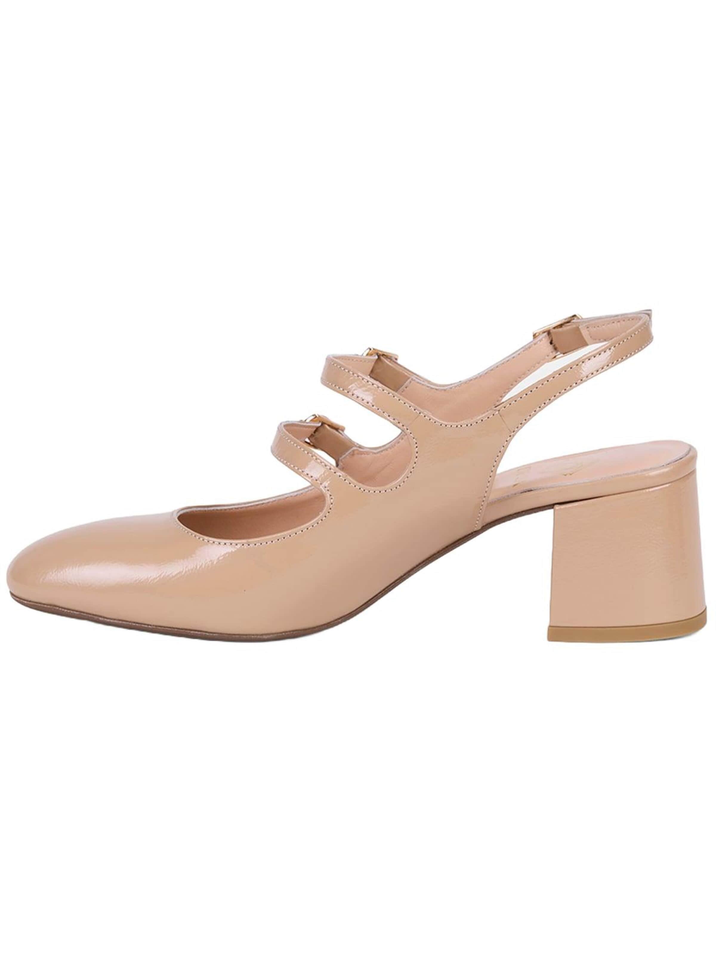 Desa Slingpumps 'Schuhe mit Blockabsatz' in Beige: voorkant