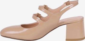 Desa Slingpumps 'Schuhe mit Blockabsatz' in Beige: voorkant