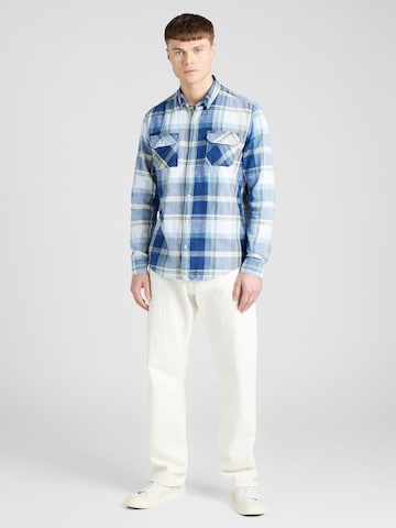 GARCIA Regular fit Button Up Shirt in Blue