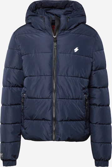 Superdry Veste d’hiver en bleu nuit / blanc, Vue avec produit