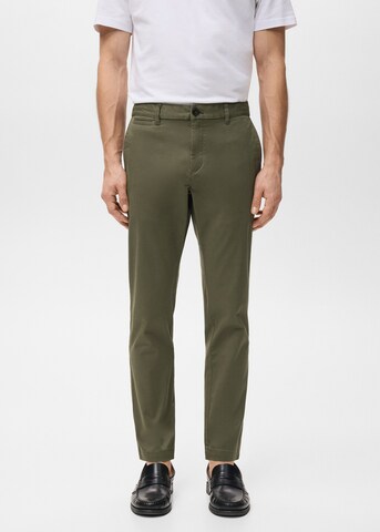 MANGO MAN Slim fit Pants 'Prato' in Green: front