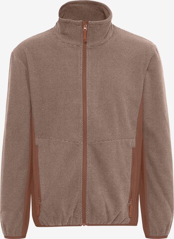 North Bend Fleece Jacket 'Helgo' in Brown: front