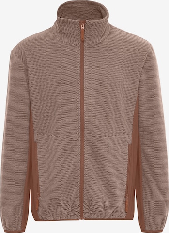 North Bend Fleece Jacket 'Helgo' in Brown: front