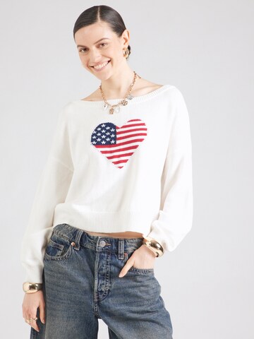 HOLLISTER Πουλόβερ σε λευκό: μπροστά