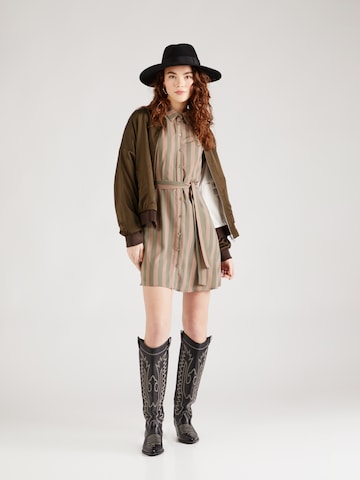 VILA Shirt Dress 'LISA' in Brown