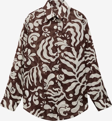 Chemisier 'NEMO' MANGO en marron : devant