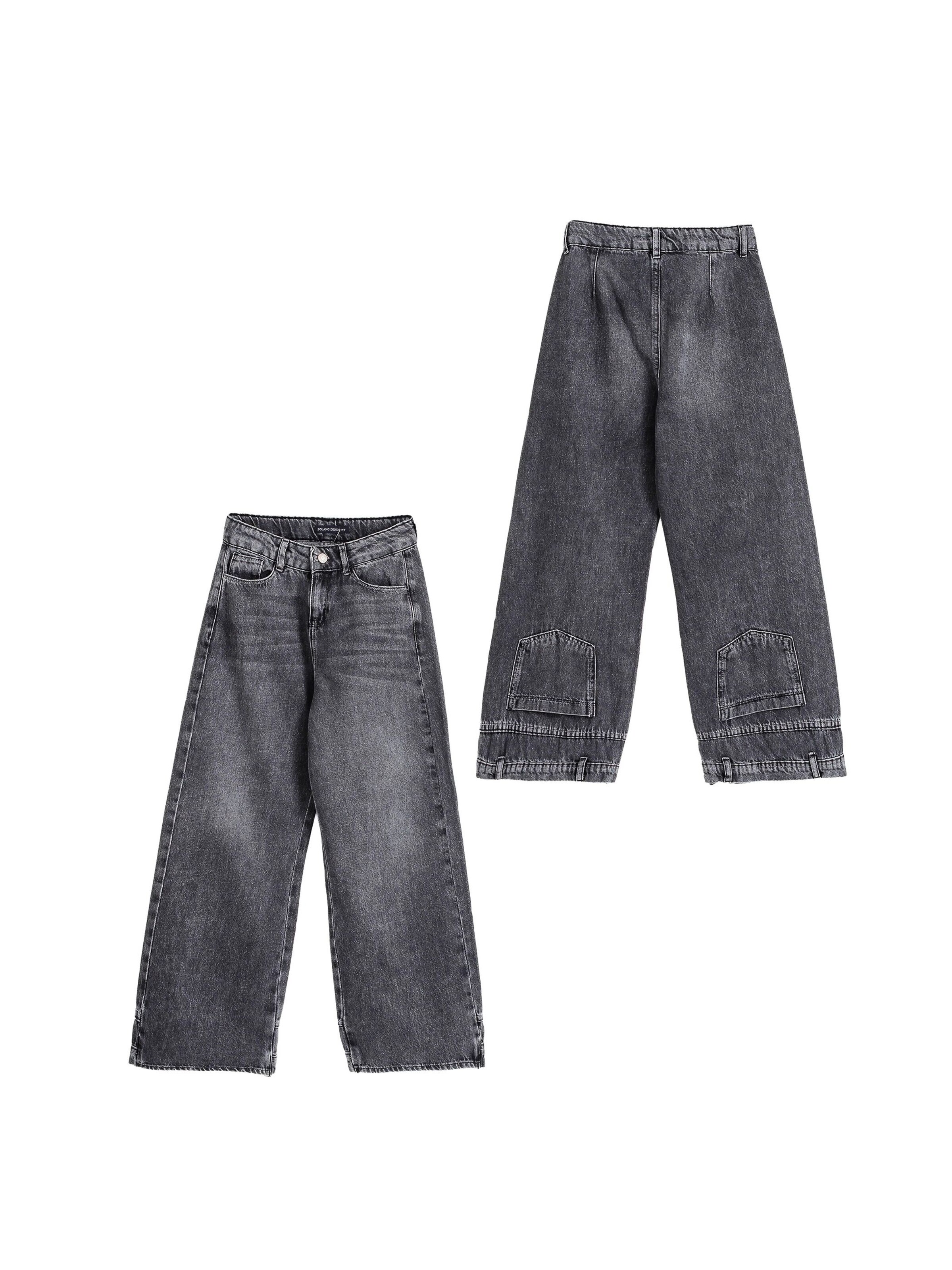Solang Regular Hose Patch-Cargo-Jeans Streetwear Look in Grau