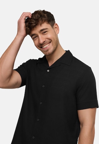 JEFF Comfort fit Overhemd 'Travis' in Zwart